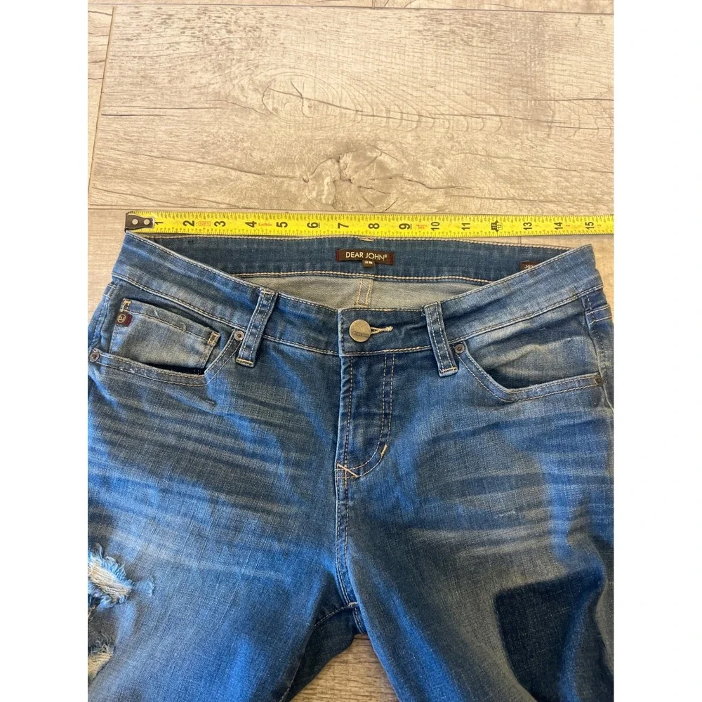 Dear John Joyrich Comfort Skinny‎ Jeans Blue Distressed Patch Denim Womens - Picture 6 of 12